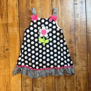 ellemenno dress 4T Black and White Polka Dot Dress cotton spring summer vintage